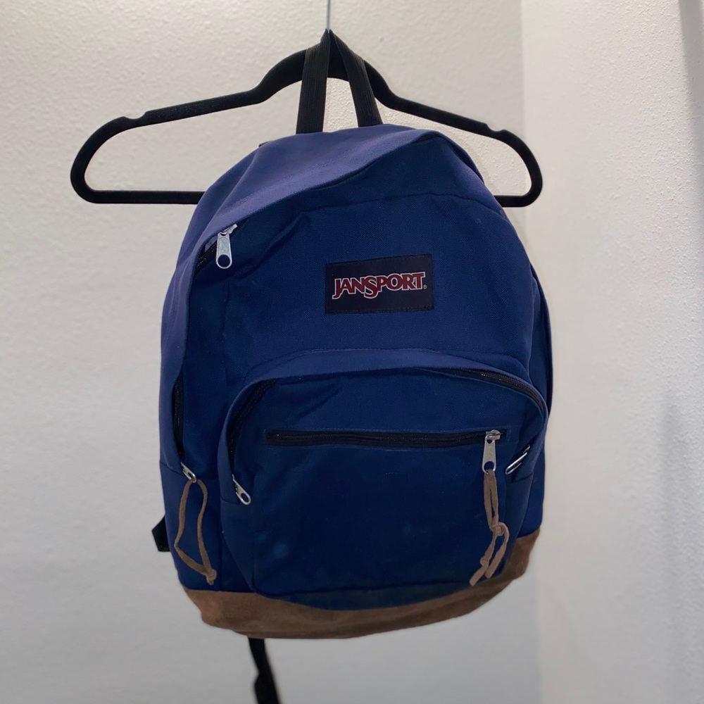 Navy blue Jansport backpack
